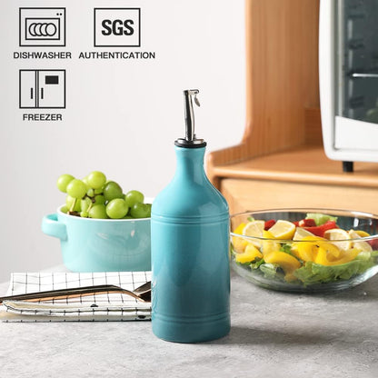 Sweejar Ceramic Olive Oil Dispenser Bottle, Opaque Oil Cruet Protects Oil to Reduce Oxidation