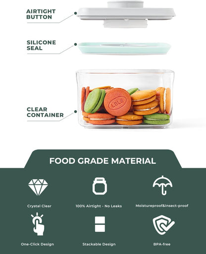 Mini Snack Containers - 0.3 Qt Pop Food Storage Containers, BPA Free Small Food Containers with