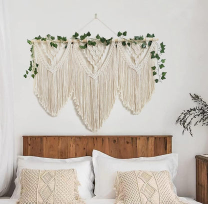 guzhiou large macrame wall hanging - Boho Tapestry Macrame Wall Decor Art- Chic Bohemian Handmade