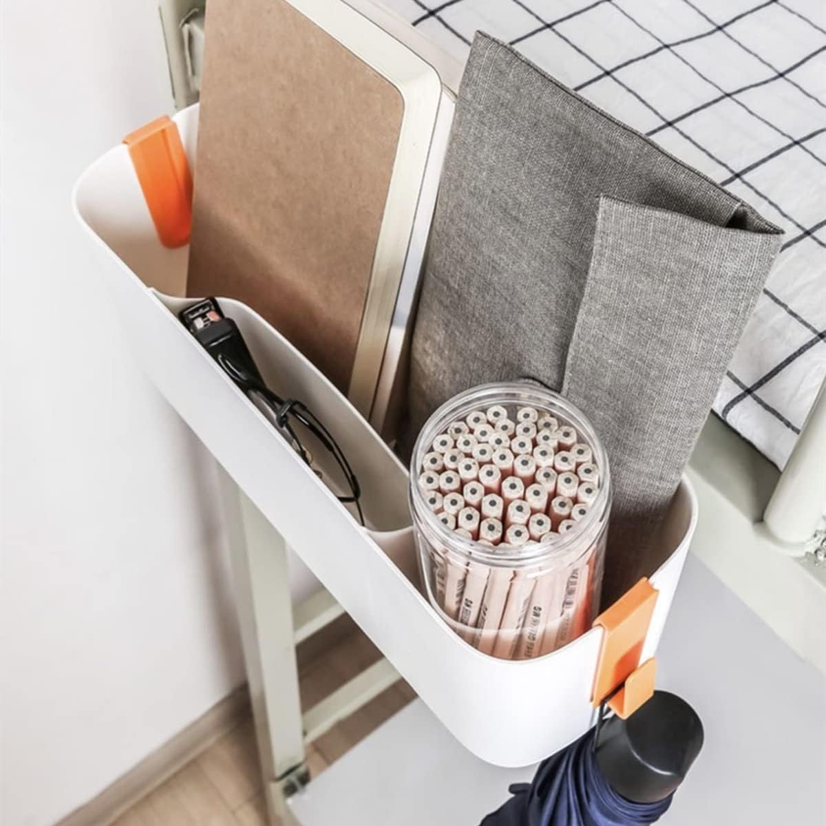 Bedside Storage Organizer Caddy Hanging Organizer Bunk Bed Shelf Holder Pocket for College Dorm