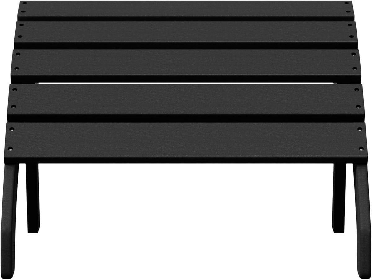 WestinTrends Dylan Outdoor Patio HDPE Adirondack Ottoman Footrest, Black