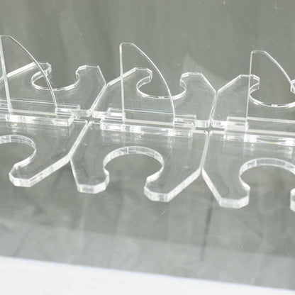 Tableclothsfactory 20 Pack | 3" Clear Acrylic Glass Holder Hooks for Double Side Display On