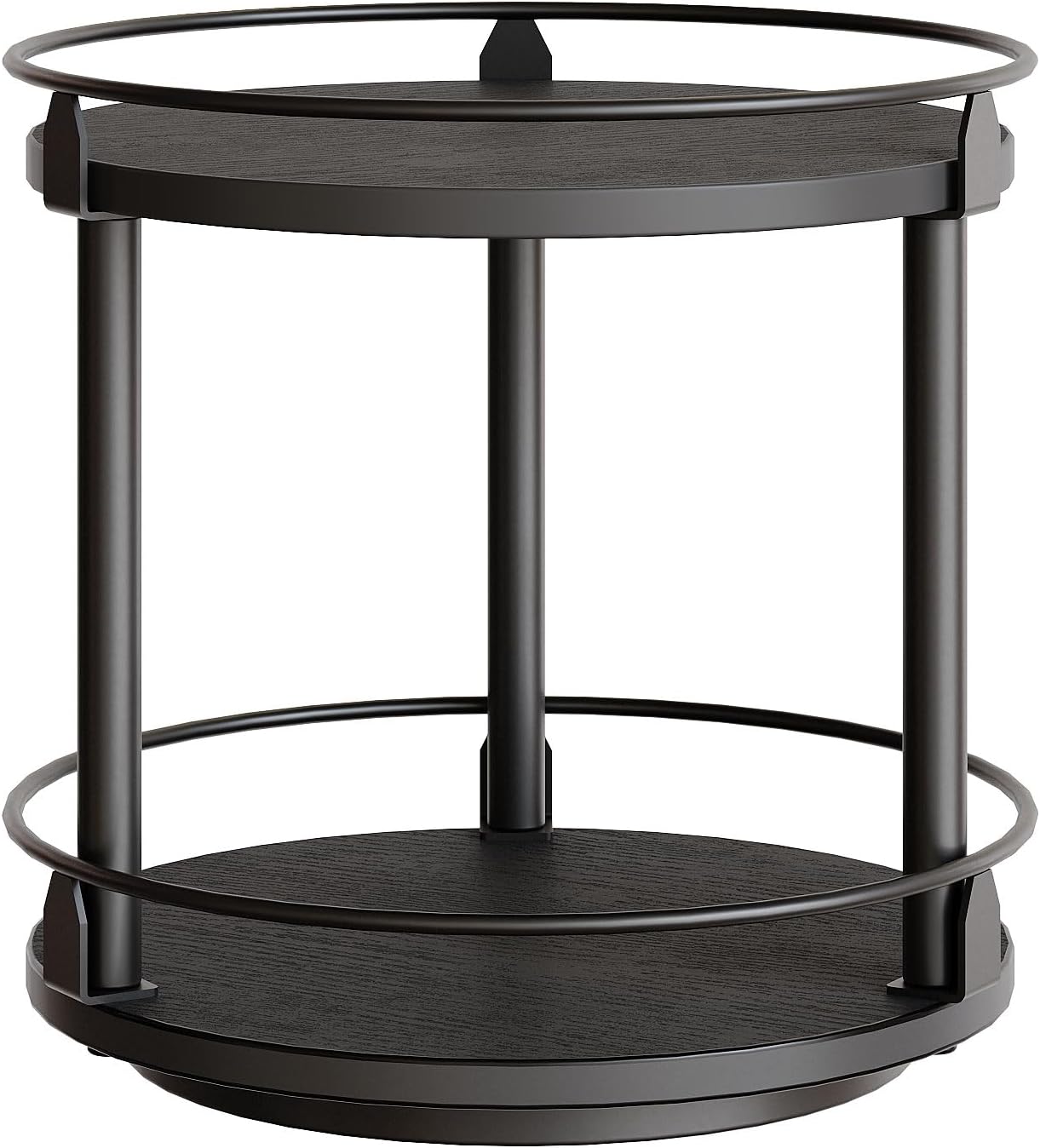Lazy Susan Organizer, Rotating Spice Rack, 2 Tier Spice Turntable Organizer, Industrial Turntable