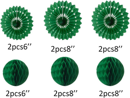 12pcs 6’’ 8’’ Honeycomb Balls Tissue Paper Fans Party Honeycomb Ball Fans Wall Tissue Pom Poms