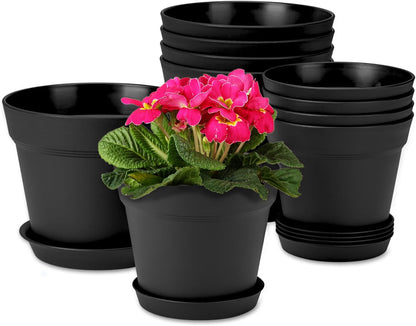homenote Plant Pots,6/7.5 Inch Flower Pots for Plants Plastic Planters for Indoor with Multiple