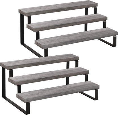 YINMIT Wooden Display Riser Stand, Tiered Perfume and Cologne Organizer Stand, 3 Tier Spice Rack