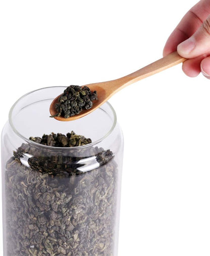 Glass Tea Canister, 25 FL OZ/ 750ml Bulk Food Storage Jar with Airtight Acacia Lid, Glass Food