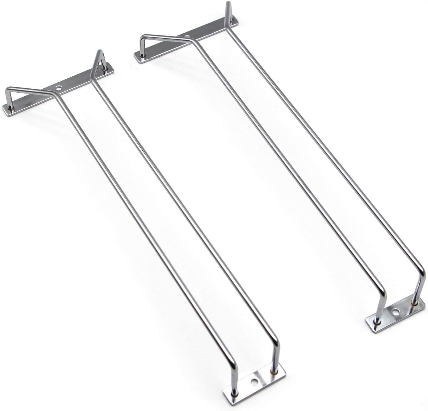 14-Inch Wine Glass Rack, Under Cabinet Wine Glass Holder Stainless Steel Chrome Finish Stemware
