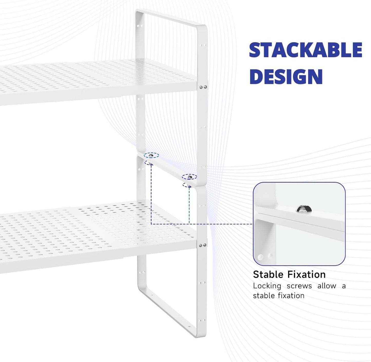 Expandable Kitchen Shelf Organizers, Kitchen Cabinet Organizer Stand Rack Organization for