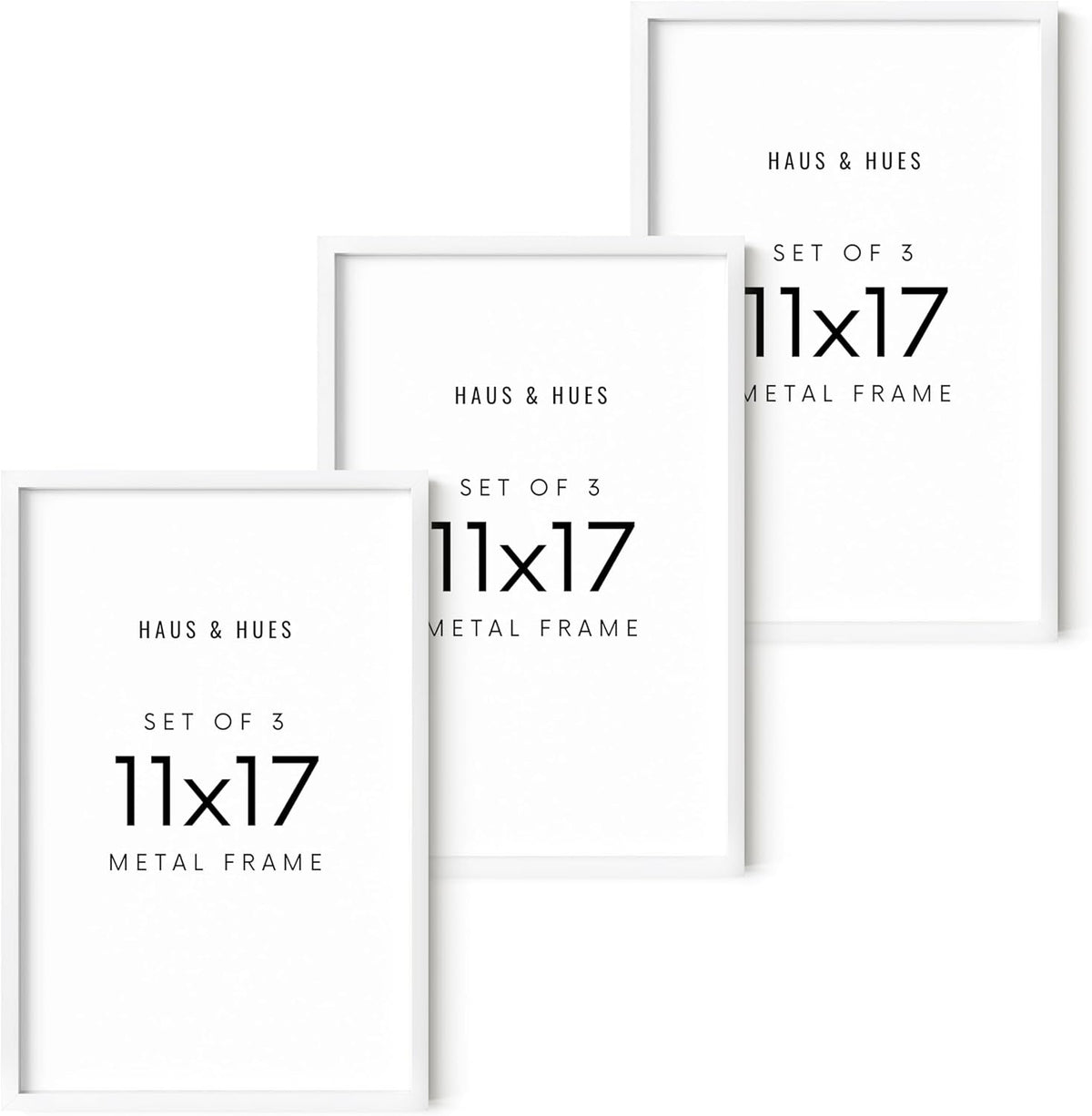 HAUS AND HUES 11x17 White Metal Picture Frames - Features Premium Aluminum, Vertical & Horizontal