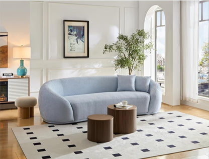 Nesting Coffee Table Set of 2,Modern Round Wooden Coffee Tables with Storage,Luxury Side Table