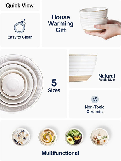 LE TAUCI Small Bowls 10 oz, Ice Cream Bowl, Ceramic Stoneware Bowl, Bowls Set for Dessert, Fruits
