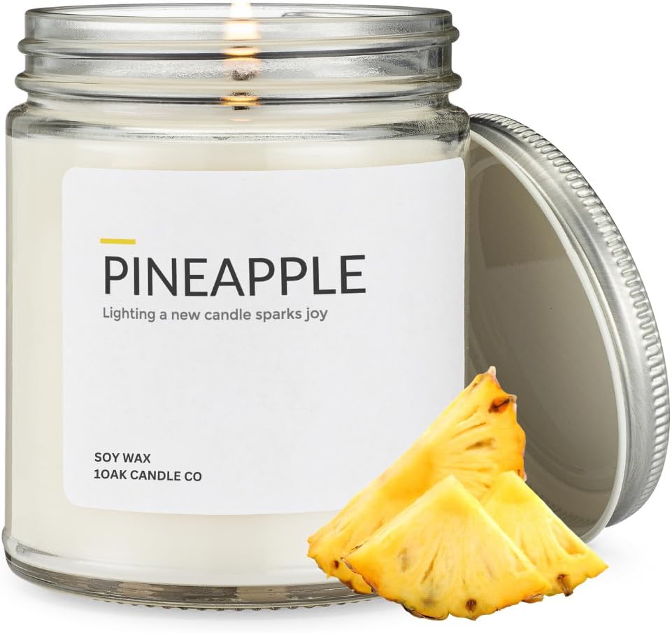 1OAK Soy Wax Scented Candles (Pineapple) - Pineapple Candle - Soy Candles for Home Scented