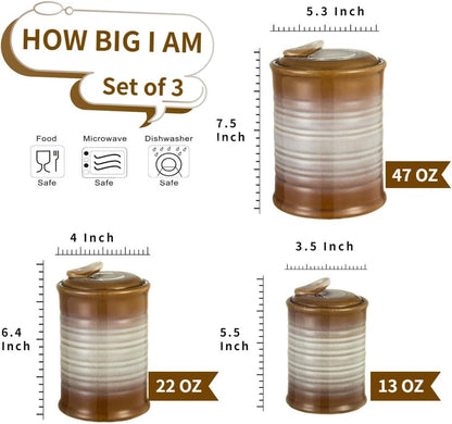 Nihow Ceramic Food Storage Jar Sets: Container with Air Tight Ceramic Lid for