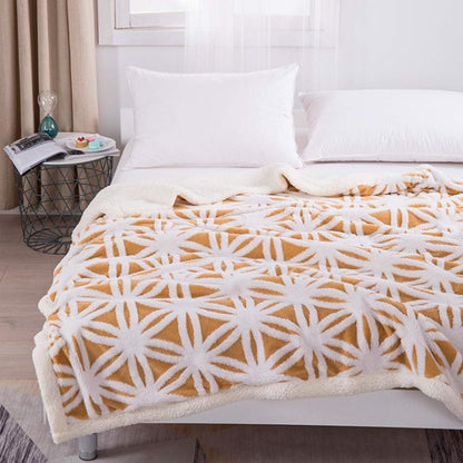 UKELER Yellow Sherpa Fleece Blanket Ultra Plush Lightweight Throw Blankets Cozy Soft Luxury Blanket