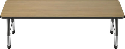 Factory Direct Partners FDP Rectangle (36 x 72 inch) Classroom Table with Adjustable Chunky Toddler