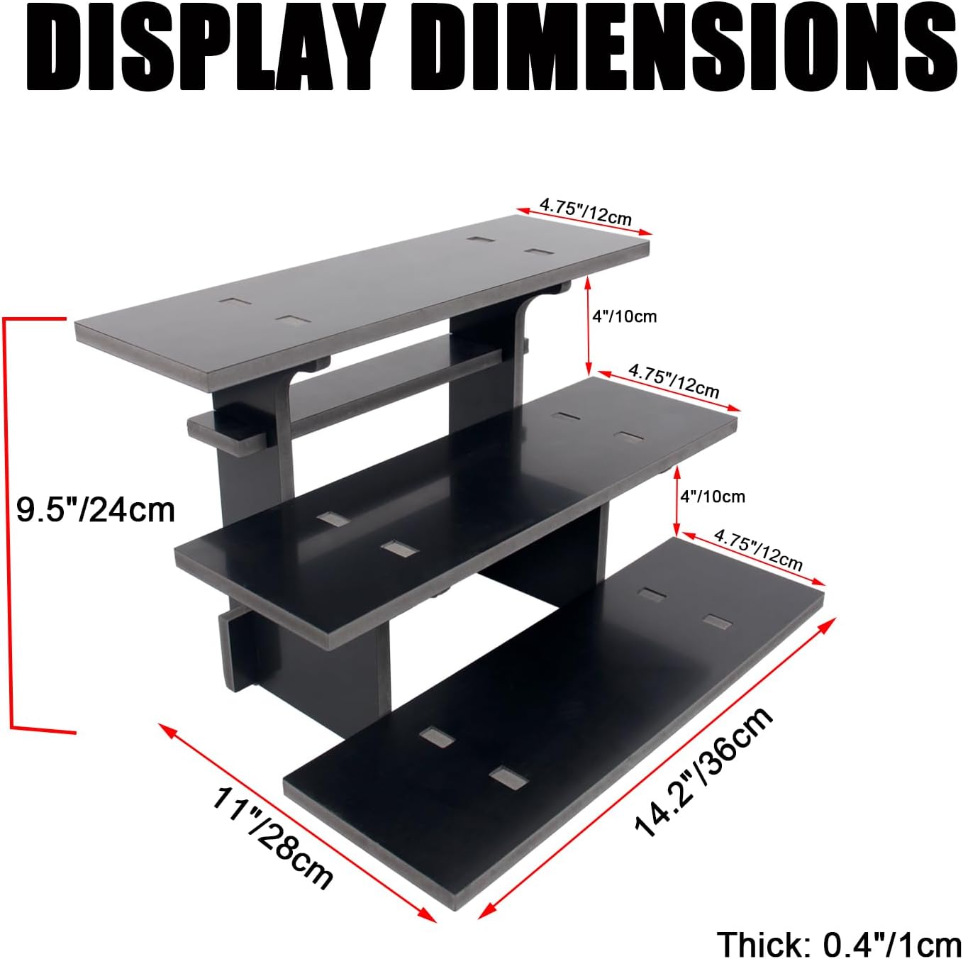 WANLIAN 3-Tier Straight Retail Table Display Stand, Portable Display Rack Shelves for Vendors