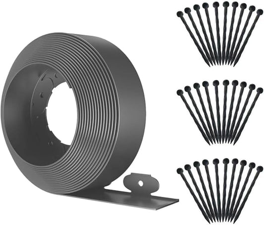 Landscape Edging,33ft x 4inch Tall Plastic Garden Edging Border with 30 Spikes,Lawn Edging for