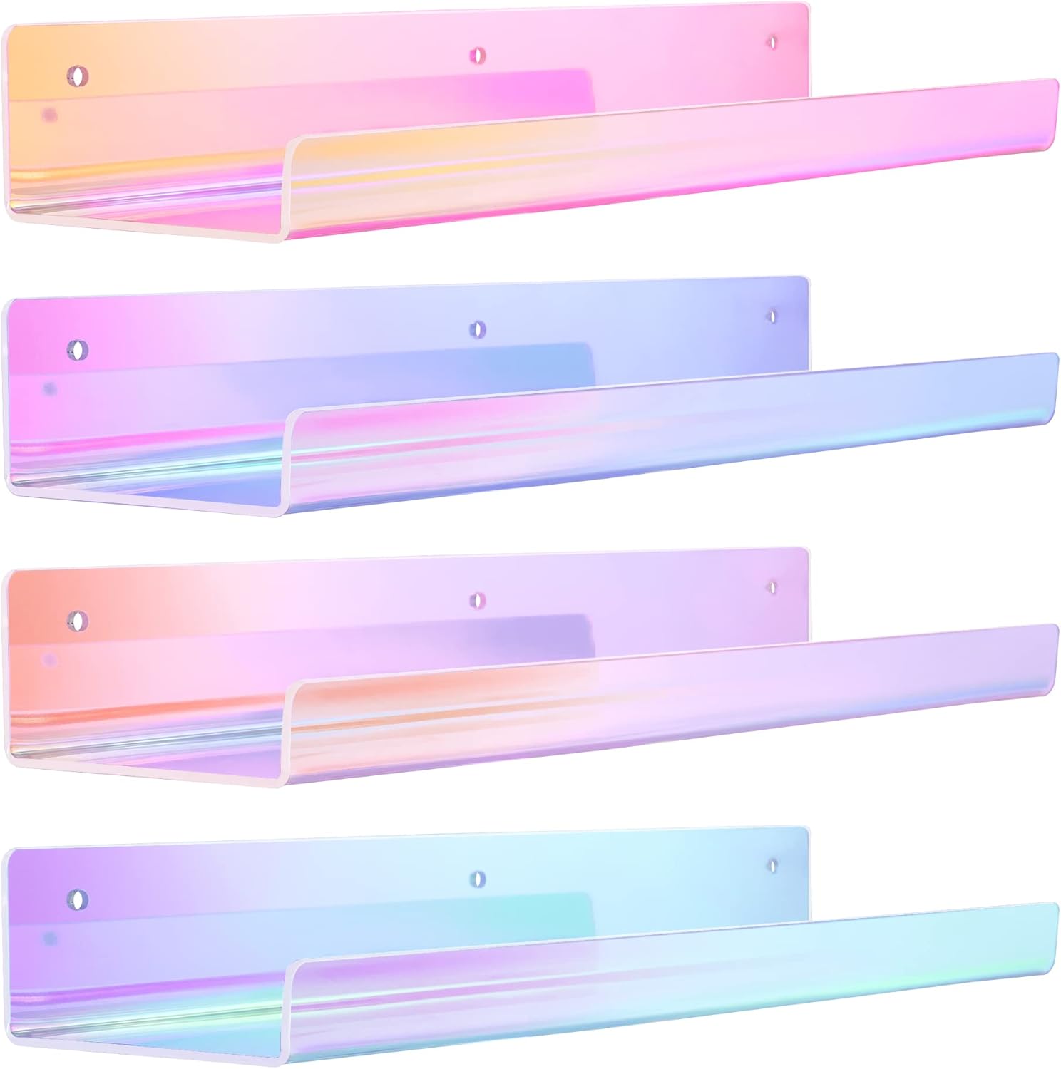 upsimples Acrylic Shelves for Wall Decor, 15" Display Shelf for Perfume, Skincare, Nail Polish