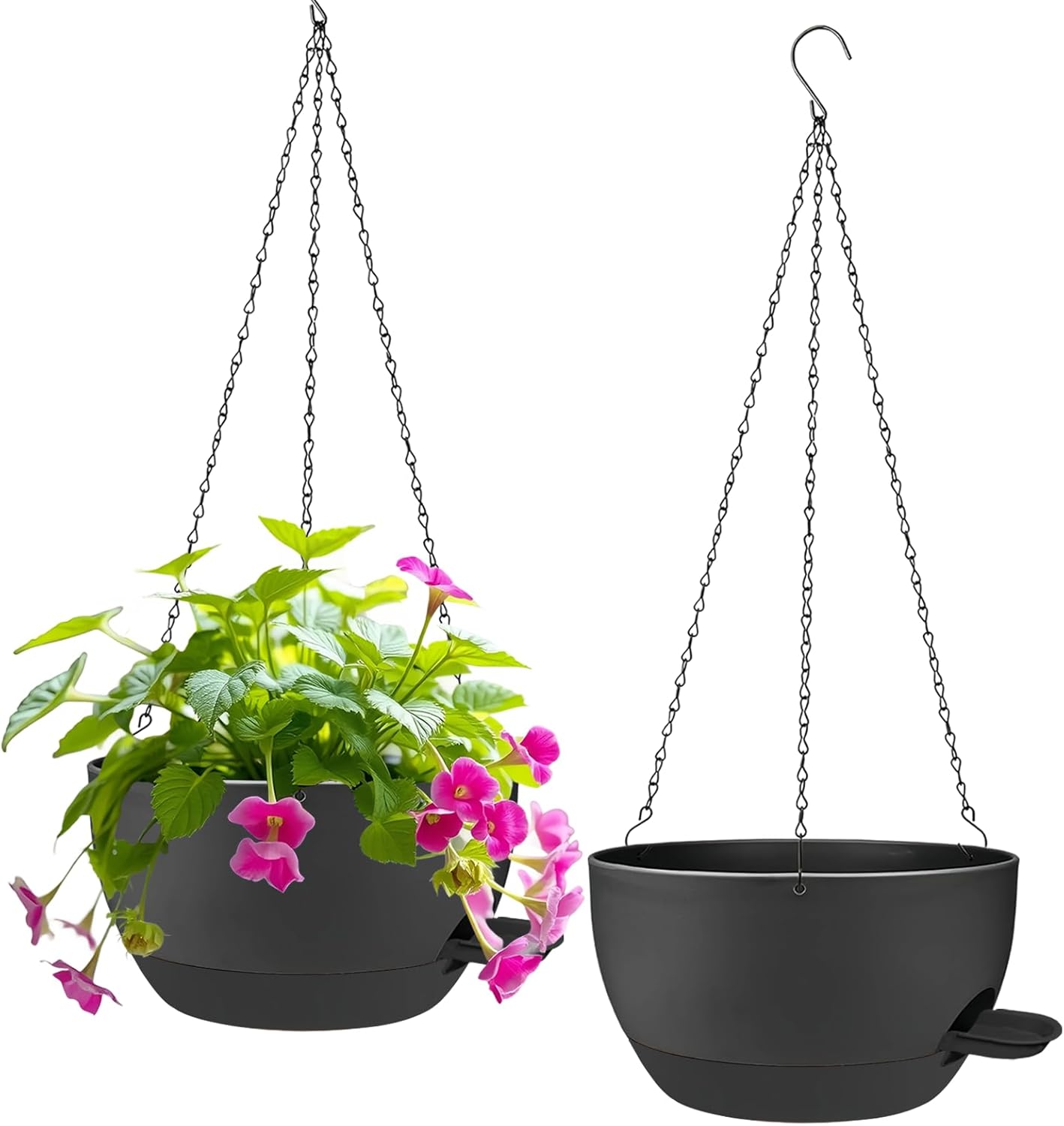 2 Pack Hanging Planters for Indoor Outdoor Plants, 12 Inch Self Watering Hanging Pot with Drainage