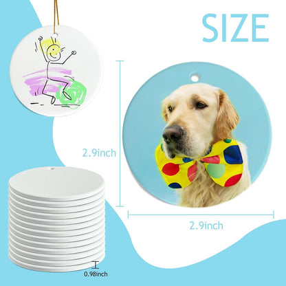Sublimation Ornament Blanks Bulk, Sublimation Christmas Ornament Blanks Ceramic Sublimation