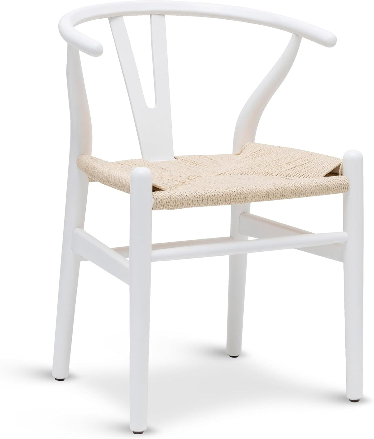 POLY & BARK Weave Dining Chair – Mid-Century Modern Wishbone Dining Chair with Arms, Solid Wood