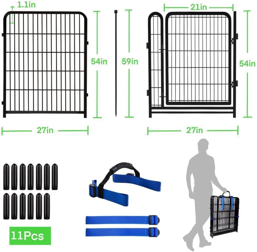 Tall Garden Fence Animal Barrier, 54 in(H) Dog Fences for The Yard, 10 Panels Total 22.1 Ft(L)