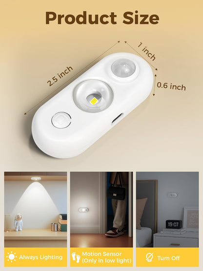 LED Motion Sensor Puck Lights, Under Cabinet Lighting, Indoor Rechargeable Wireless Cabinet Light