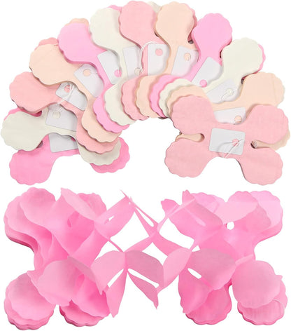 Pink-White Peach Party-Decorations Streamers Garland - 157Ft Four-Leaf Clover Hanging