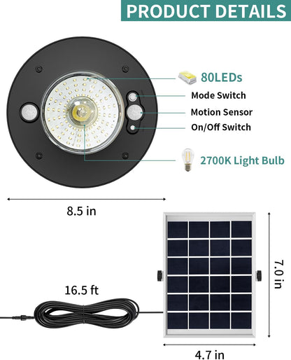 Solar Shed Light Outdoor Indoor 3000LM Solar Lights Daytime Available with Remote Control, Double