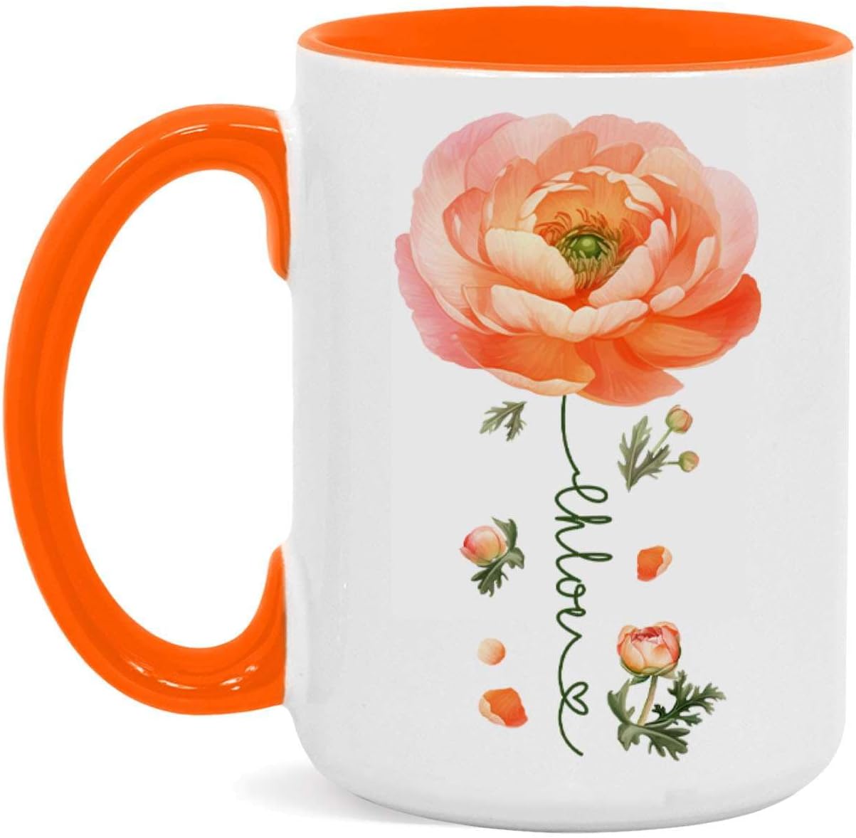 Ranunculus Lover Accent Mug, Novelty Flower Themed Coffee Cup 11oz 15oz, Customized Ranunculus