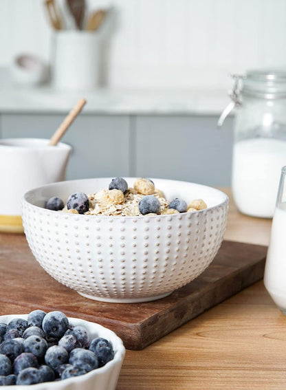 LE TAUCI Cereal bowls 26 oz, Ceramic Soup Bowl for Kitchen, Embossment Stoneware Bowl for Pho