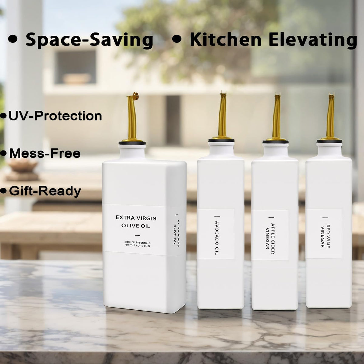 Olive Oil Dispenser Bottle for Kitchen, 16.9oz Soy Sauce Dispenser, UV Protected Oil&Vinegar Cruet