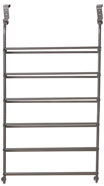 Whitmor 18 Pair Over The Door Shoe Organizer, 6 Tier Heavy Duty Metal Shoe Organizer for Closet