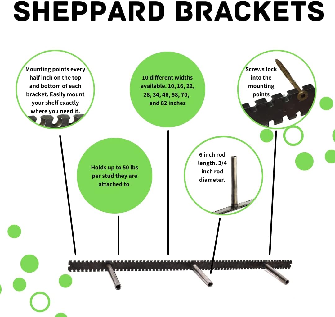 Floating Shelf Brackets - Sheppard Brackets - Easy Install - Heavy Duty (34 inch)