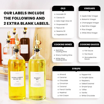 Molimoli Oil and Vinegar Dispenser with Metal Pour Spout, Weighted Pourer, Glass Bottle Dispenser