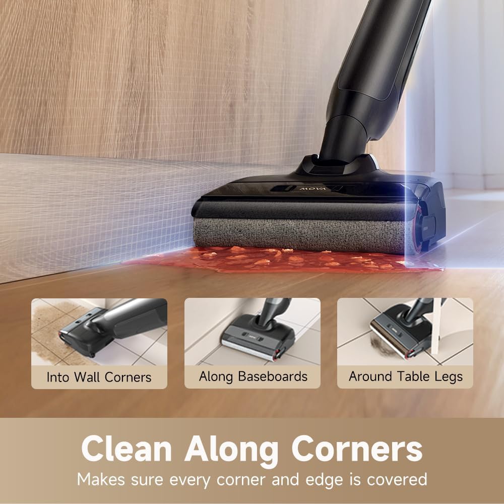 MOVA M10 Cordless Wet Dry Vacuum Cleaner 180° Lie-Flat Smart Vacuum Mop All in One for Hard Floor