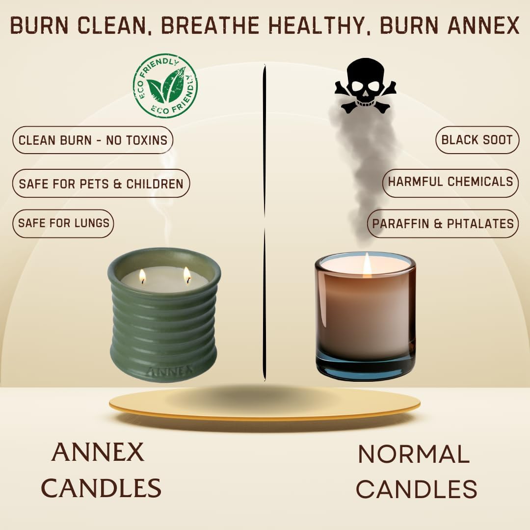 Scented Luxury Candles in Handmade Ceramic Jars, Soy Wax | Woody Wood – Oud & Agarwood, Large