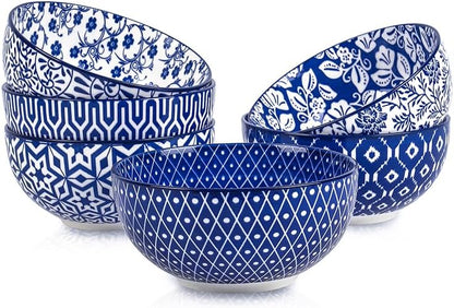 Selamica Ceramic 12 OZ Dessert Bowls Set, Ice Cream Bowls, 4.7 Inch Small Bowls for Snack, Side