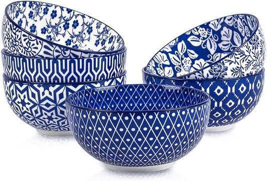 Selamica Ceramic 12 OZ Dessert Bowls Set, Ice Cream Bowls, 4.7 Inch Small Bowls for Snack, Side
