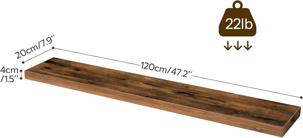 HOOBRO Floating Shelves for Wall, Wall Mounted Shelf Set of 2, 47.2" Hanging Shelf with Invisible
