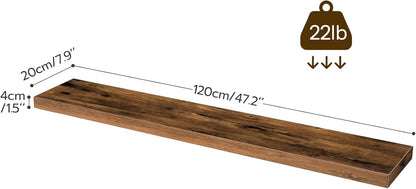 HOOBRO Floating Shelves for Wall, Wall Mounted Shelf Set of 2, 47.2" Hanging Shelf with Invisible