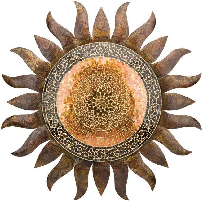 Regal Art & Gift Gold Large Metal Sun Wall Decor - 36 Inch | Indoor Outdoor Rust-Resistant Sunburst
