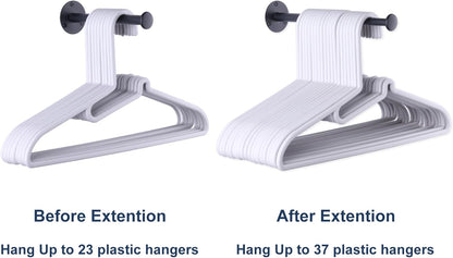 4 Pack Retractable Hanger Holder for Laundry Room, Wall Mount Organizer Rack for Lightweight