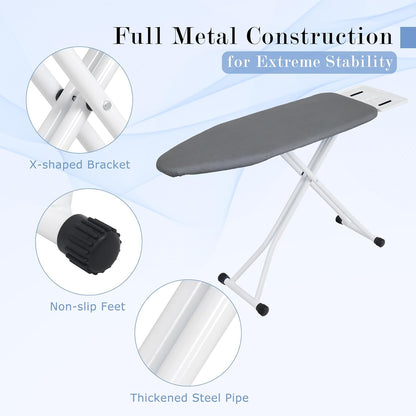 Ironing Board 48" X 13" with Safety Iron Rest Height Adjustable Iron Table Features Reinforced