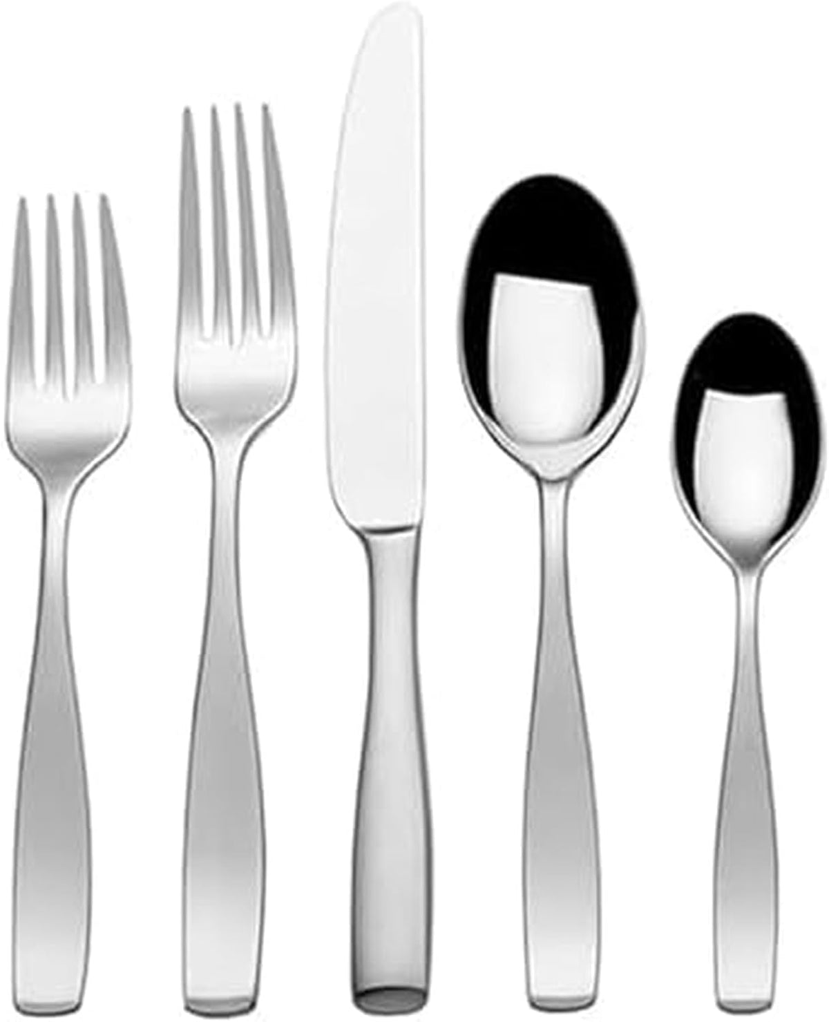 Mikasa Satin Loft 65-Piece Flatware Set for 12, 18/10 Stainless Steel Silverware with Forks