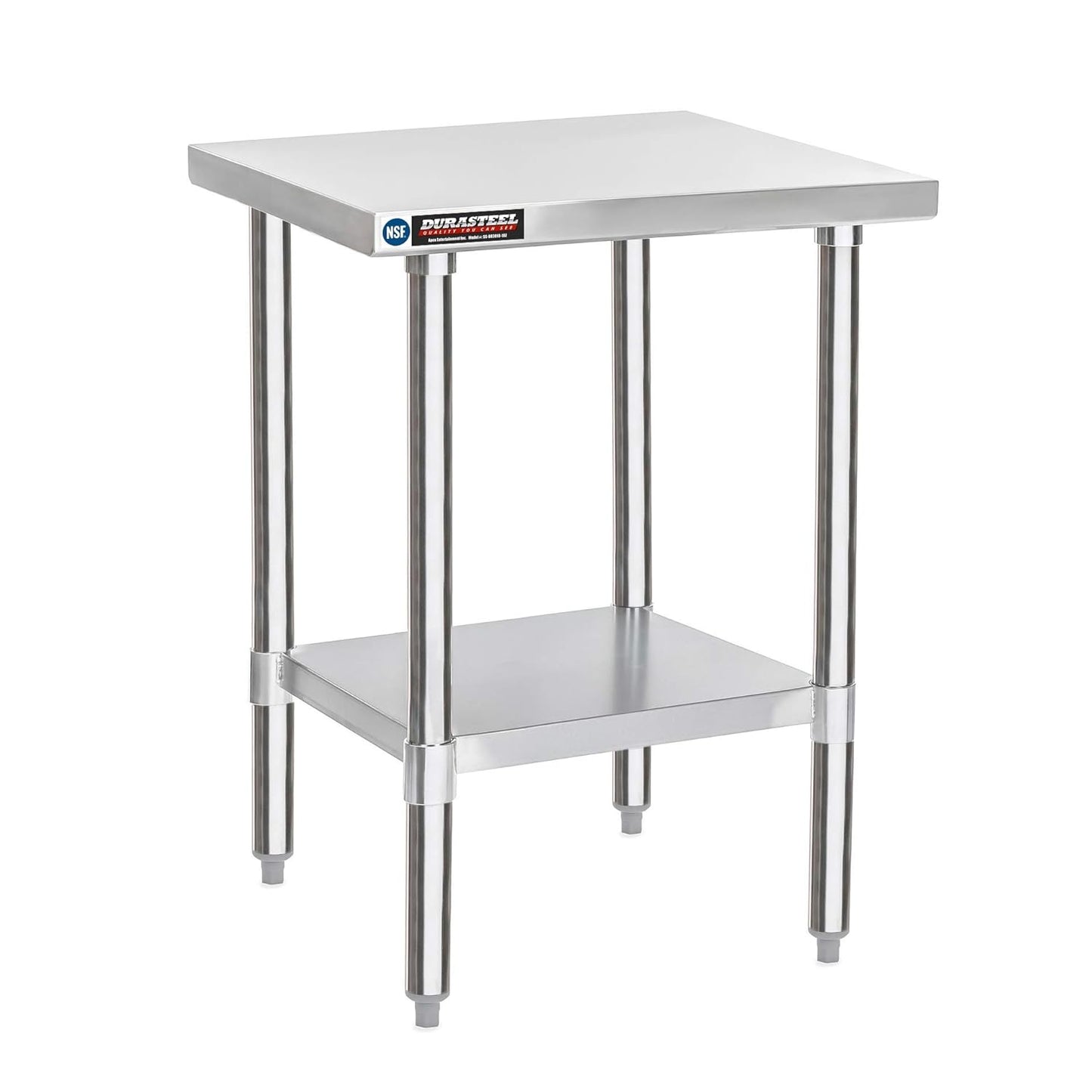DuraSteel 30x18 Small Stainless Steel Table - NSF Commercial Kitchen Island Food Prep Worktable