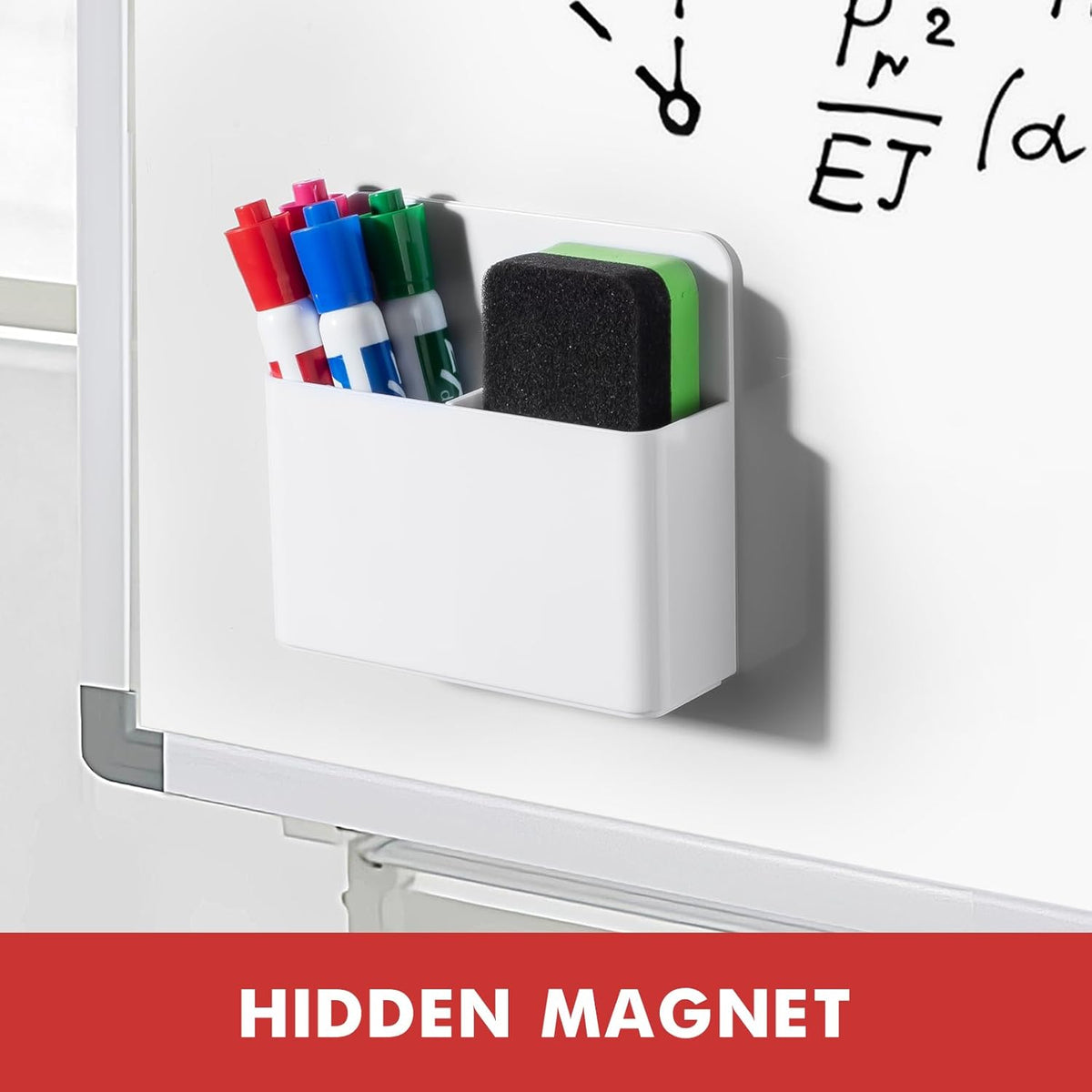 BEYGORM 2 Pack Plastics Magnetic Pen Holder for Refrigerator, Dry Erase Marker Holder for