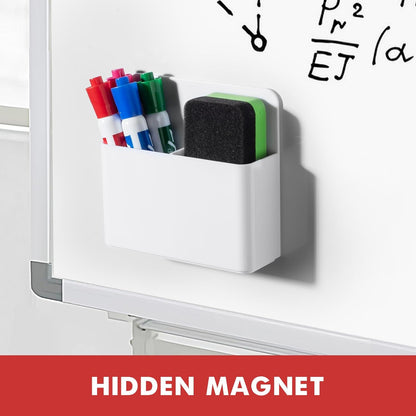 BEYGORM 2 Pack Plastics Magnetic Pen Holder for Refrigerator, Dry Erase Marker Holder for