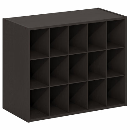 Furinno FANO 15-Cube Shoe Rack, Stackable Shoe Organizer, Dark Oak